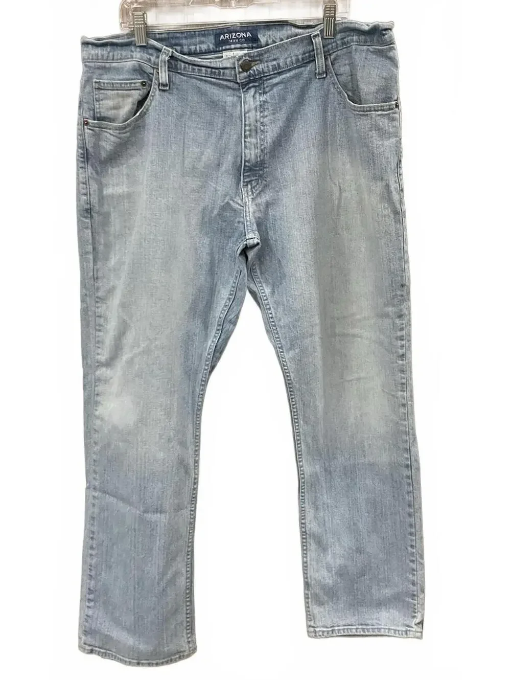 Arizona Jean Co Flex Athletic Fit Mens Blue Jeans Size 38 X 30 Dirty Leg See Pic